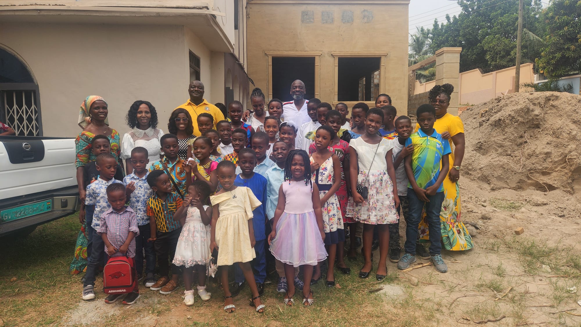 Omole Foundation community outreach gathering in Ghana